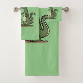 Funny Krocodil-Alarm mit Schild Cartoon Badhandtuch Set (Insitu)
