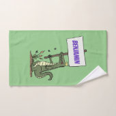 Funny Krocodil-Alarm mit Schild Cartoon Badhandtuch Set (Handtuch)