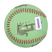 Funny Krocodil-Alarm mit Schild Cartoon Baseball (Vorderseite Links)