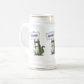 Funny Krocodil-Alarm mit Schild Cartoon Bierglas (Vorderseite Links)