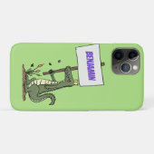 Funny Krocodil-Alarm mit Schild Cartoon Case-Mate iPhone Hülle (Rückseite (Horizontal))