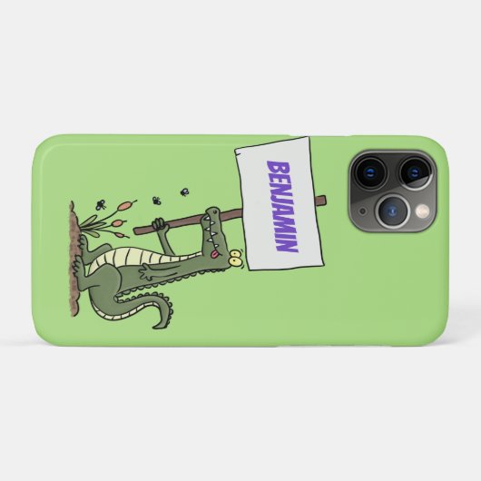 Funny Krocodil-Alarm mit Schild Cartoon Case-Mate iPhone Hülle (Rückseite (Horizontal))