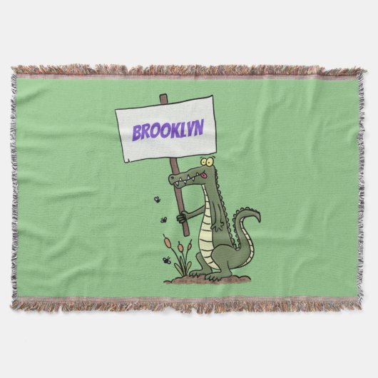 Funny Krocodil-Alarm mit Schild Cartoon Decke (Vorderseite)
