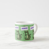Funny Krocodil-Alarm mit Schild Cartoon Espressotasse (Vorderseite Rechts)
