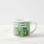 Funny Krocodil-Alarm mit Schild Cartoon Espressotasse (Rechts)