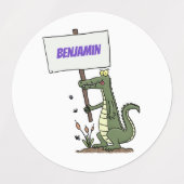 Funny Krocodil-Alarm mit Schild Cartoon Etiketten (Design 2)