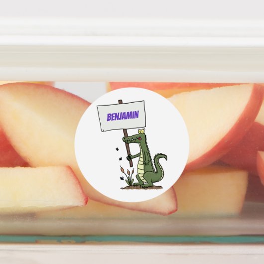 Funny Krocodil-Alarm mit Schild Cartoon Etiketten (Befestigt)