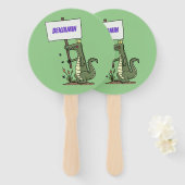 Funny Krocodil-Alarm mit Schild Cartoon Fächer (Vorne und Hinten)