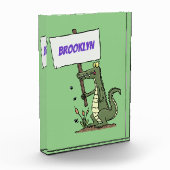 Funny Krocodil-Alarm mit Schild Cartoon Fotoblock (Links)