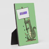 Funny Krocodil-Alarm mit Schild Cartoon Fotoplatte (Seite)