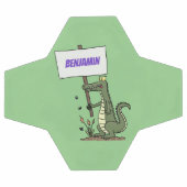 Funny Krocodil-Alarm mit Schild Cartoon Fußball (Flach)