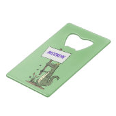 Funny Krocodil-Alarm mit Schild Cartoon Geldbeutel Flaschenöffner (Vorderseite Schrägansicht)