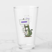 Funny Krocodil-Alarm mit Schild Cartoon Glas (Rückseite)