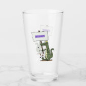 Funny Krocodil-Alarm mit Schild Cartoon Glas (Vorderseite)