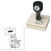 Funny Krocodil-Alarm mit Schild Cartoon Gummistempel (Stempel)