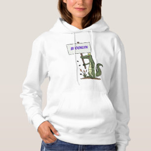Funny Krocodil-Alarm mit Schild Cartoon Hoodie