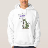 Funny Krocodil-Alarm mit Schild Cartoon Hoodie (Vorderseite)