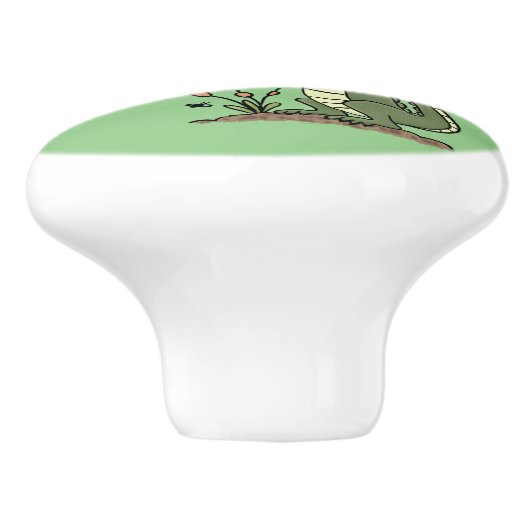 Funny Krocodil-Alarm mit Schild Cartoon Keramikknauf (Seitenansicht)