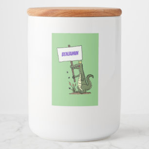 Funny Krocodil-Alarm mit Schild Cartoon Lebensmitteletikett
