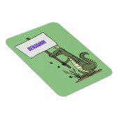 Funny Krocodil-Alarm mit Schild Cartoon Magnet (Rechte Seite)