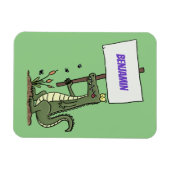 Funny Krocodil-Alarm mit Schild Cartoon Magnet (Horizontal)