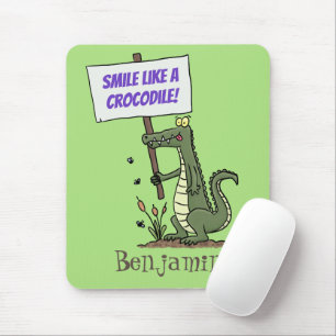 Funny Krocodil-Alarm mit Schild Cartoon Mousepad