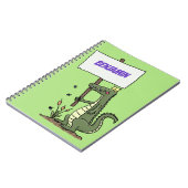 Funny Krocodil-Alarm mit Schild Cartoon Notizblock (Linke Seite)