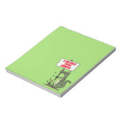 Funny Krocodil-Alarm mit Schild Cartoon Notizblock (Rotiert)
