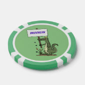 Funny Krocodil-Alarm mit Schild Cartoon Pokerchips (Einzeln)