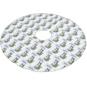 Funny Krocodil-Alarm mit Schild Cartoon Polyester Weihnachtsbaumdecke (Schrägansicht)