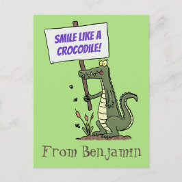 Funny Krocodil-Alarm mit Schild Cartoon Postkarte