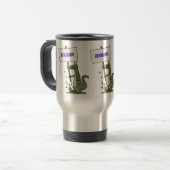 Funny Krocodil-Alarm mit Schild Cartoon Reisebecher (Vorderseite Links)