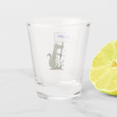 Funny Krocodil-Alarm mit Schild Cartoon Schnapsglas (Rückseite)