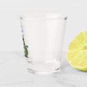 Funny Krocodil-Alarm mit Schild Cartoon Schnapsglas (Rechts)