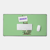 Funny Krocodil-Alarm mit Schild Cartoon Schreibtischunterlage (Tastatur & Maus)