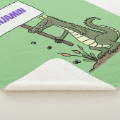 Funny Krocodil-Alarm mit Schild Cartoon Sherpadecke (3/4)