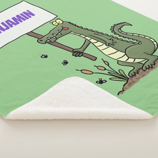 Funny Krocodil-Alarm mit Schild Cartoon Sherpadecke (3/4)