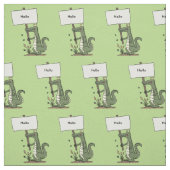 Funny Krocodil-Alarm mit Schild Cartoon Stoff (Muster)