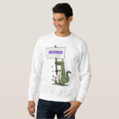 Funny Krocodil-Alarm mit Schild Cartoon Sweatshirt (Vorne ganz)