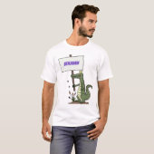 Funny Krocodil-Alarm mit Schild Cartoon T-Shirt (Vorne ganz)