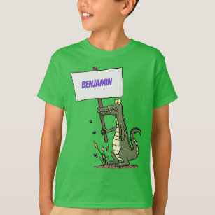 Funny Krocodil-Alarm mit Schild Cartoon T-Shirt