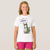 Funny Krocodil-Alarm mit Schild Cartoon T-Shirt (Vorne ganz)