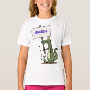 Funny Krocodil-Alarm mit Schild Cartoon T-Shirt