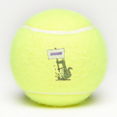 Funny Krocodil-Alarm mit Schild Cartoon Tennisbälle (Rückseite)