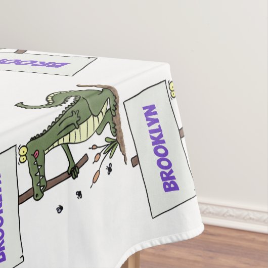 Funny Krocodil-Alarm mit Schild Cartoon Tischdecke (Beispiel)