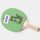 Funny Krocodil-Alarm mit Schild Cartoon Tischtennis Schläger (Seitenansicht)
