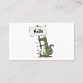 Funny Krocodil-Alarm mit Schild Cartoon Visitenkarte (Rückseite)
