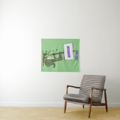 Funny Krocodil-Alarm mit Schild Cartoon Wandteppich (Beispiel (Horizontal))