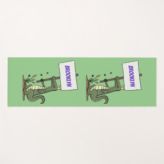 Funny Krocodil-Alarm mit Schild Cartoon Yogamatte (Vorderseite (Horizontal))