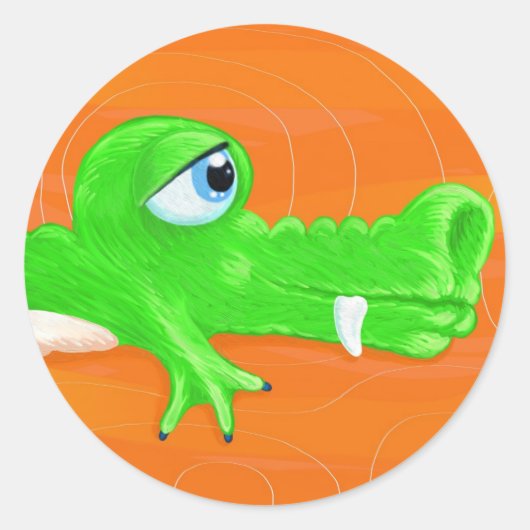 Funny Krocodile painting, Aufkleber (Vorderseite)